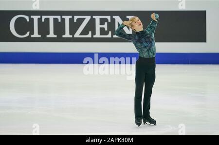 Steiermarkhalle, Graz, Österreich. Januar 2020. Daniel Graßl aus Italien bei Den Herren Freies Skating bei ISU European Figure Skating Championats in der Steiermarkhalle, Graz, Österreich. Kredit: CSM/Alamy Live News Stockfoto
