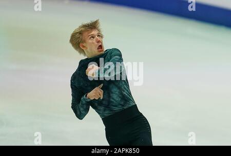 Steiermarkhalle, Graz, Österreich. Januar 2020. Daniel Graßl aus Italien bei Den Herren Freies Skating bei ISU European Figure Skating Championats in der Steiermarkhalle, Graz, Österreich. Kredit: CSM/Alamy Live News Stockfoto