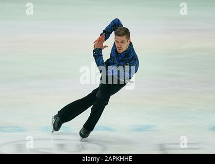 Steiermarkhalle, Graz, Österreich. Januar 2020. Paul Fentz von Deutschland bei Den Herren Freies Skating bei ISU European Figure Skating Championats in der Steiermarkhalle, Graz, Österreich. Kredit: CSM/Alamy Live News Stockfoto