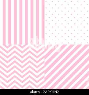 Sammlung nahtloser Geometrie-Ziermuster, einfacher Formsatz mit Hintergrundhintergrund . wiederholbares Vektor-Farbfeld Stock Vektor