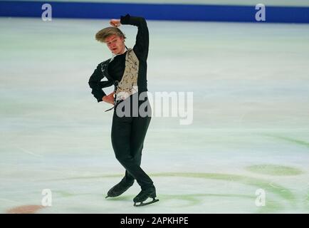 Steiermarkhalle, Graz, Österreich. Januar 2020. Deniss Vasiljevs aus Lettland bei Den Herren Freies Skating bei ISU European Figure Skating Championats in der Steiermarkhalle, Graz-Österreich. Kredit: CSM/Alamy Live News Stockfoto
