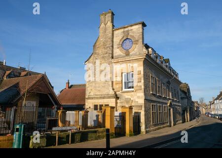 Straßenblick auf Cirencester in den Cotswolds Stockfoto