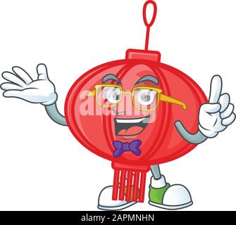 Zeichentrickfigur des chinesischen lampiondesigns von Geek Stock Vektor