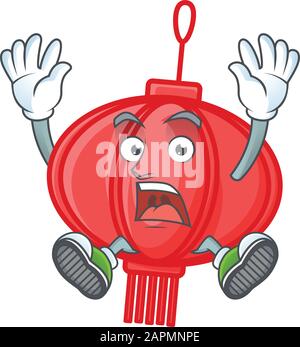 Ein Symbolfigur des chinesischen lampionstils mit schockierender Geste Stock Vektor