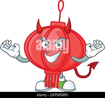 Designstil des chinesischen lampion Cartoon Characters von Devil Stock Vektor