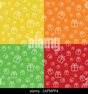 Satz von seamless pattern mit Geschenk-Boxen Stock Vektor