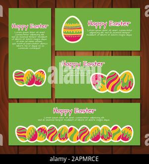 Set von Osterkarten und Bannern Stock Vektor
