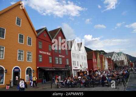 Norwegen, Bergen Bryggen UNESCO-Liste für Welterbestätten Stockfoto