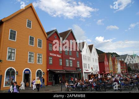 Norwegen, Bergen Bryggen UNESCO-Liste für Welterbestätten Stockfoto