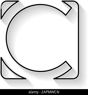 Vector Anfangsbuchstabe C. Schild mit schwarzer Linie Stock Vektor