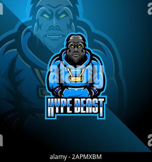 Bigfoot Esport Maskottchen Logo Design Stock Vektor