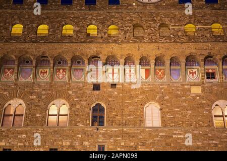 Palazzo Vecchio (Detail), Florenz, Italien. Stockfoto