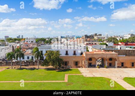 Zona Colonial, Stadtbild des historischen Santo Domingo. Hauptstadt der Dominikanischen Republik Stockfoto
