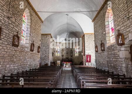 Guehenno, Frankreich. Der Kalvarienberg von Guehenno, dating von 1550, einer der sieben großen calvaries (enclos paroissial) Bretagne (Bretagne) Stockfoto