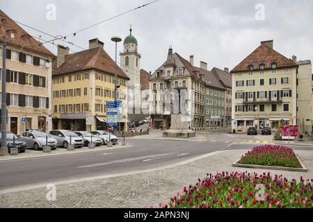 La Chaux-de-Fonds, eine Uhrenstadt in der Schweiz und UNESCO-Weltkulturerbe Stockfoto