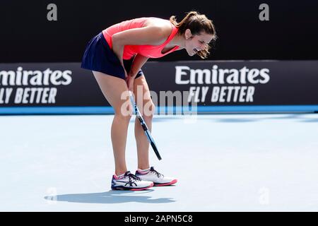 Melbourne, Australien. Januar 2020. Tennis: Grand Slam, Australian Open. Damen, Einzel, 3. Runde, Riske (USA) - Görges (Deutschland). Julia Görges jubelt. Credit: Frank Molter / dpa / Alamy Live News Stockfoto