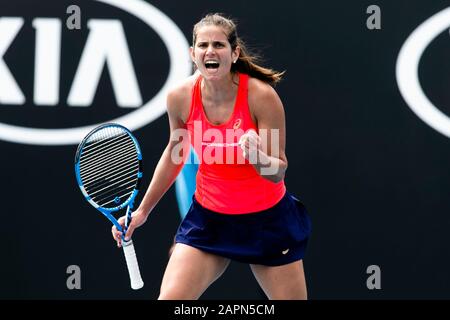 Melbourne, Australien. Januar 2020. Tennis: Grand Slam, Australian Open. Damen, Einzel, 3. Runde, Riske (USA) - Görges (Deutschland). Julia Görges jubelt. Credit: Frank Molter / dpa / Alamy Live News Stockfoto