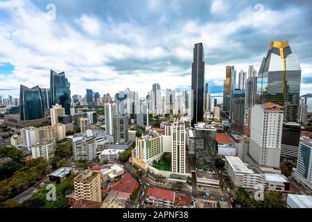 Luftaufnahme der modernen Skyline von Panama-Stadt, Panama Stockfoto