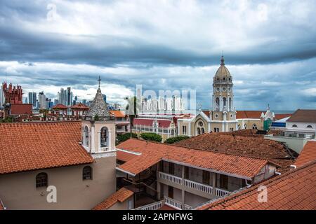 Casco Viejo - Panama-Stadt, Panama. Blick vom Dach Stockfoto