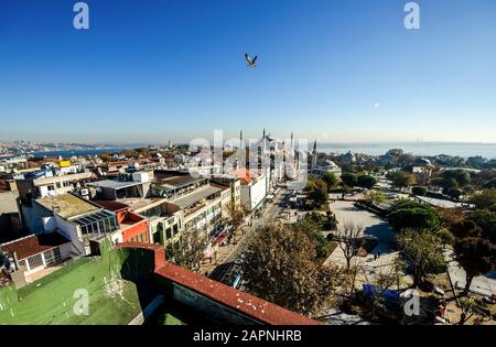 Istanbul, TÜRKEI - 27. SEPTEMBER 2014 - Hagia Sophia Moschee in sultanahmet, Istanbul, Türkei. Stockfoto