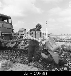 Werk, Maschinen, Land Datum: 14. Juni 1972 Standort: Alkmaar, Noord-Holland Schlüsselwörter: Boden, Maschinen, Name der Arbeitseinrichtung: Willnerploeg Stockfoto