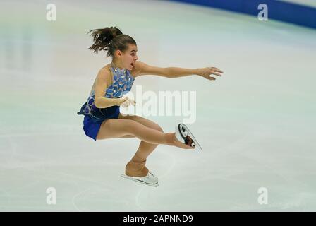 Steiermarkhalle, Graz, Österreich. Januar 2020. EMA Doboszova aus der Slowakei im Einsatz im Rahmen Des Ladies Short Program bei ISU European Figure Skating Championats in der Steiermarkhalle, Graz, Österreich. Kredit: CSM/Alamy Live News Stockfoto