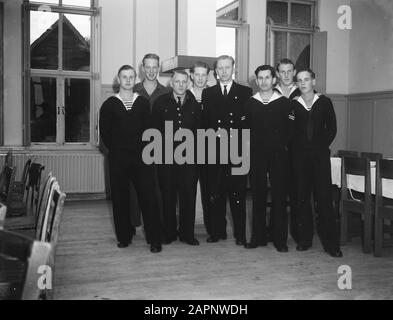 Marine-Trainingslager Voorschoten. Angelkommissar/Datum: 21. Juli 1948 Ort: Voorschoten, Zuid-Holland Stichwörter: Kommissar Stockfoto