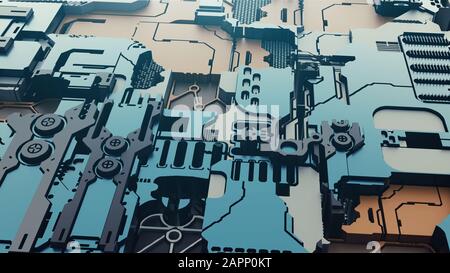 Sci Fi Industrial Panel. Futuristisches Konzept Design Stockfoto