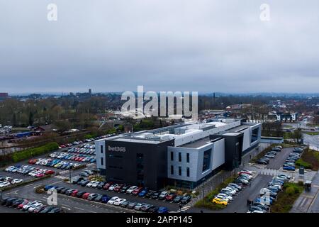 Luftaufnahmen, Bilder der BET365-Büros im Herzen von Hanley in Stoke on Trent, Dem Glücksspiel- und Wettriesenunternehmen, das in der Stadt begann Stockfoto