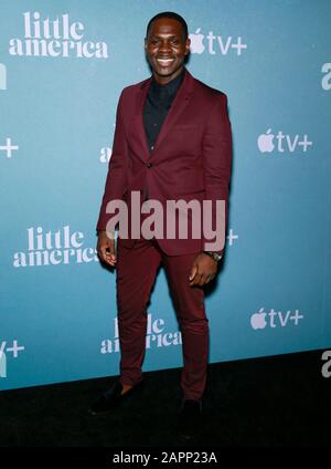 Los Angeles, CA - 23. Januar 2020: Conphidance nimmt an der Premiere von Apple TV+s "Little America" im Pacific Design Center Teil Stockfoto