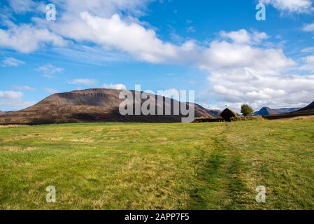 Grafarkirkja Turf-Kirche, Nordisland Stockfoto