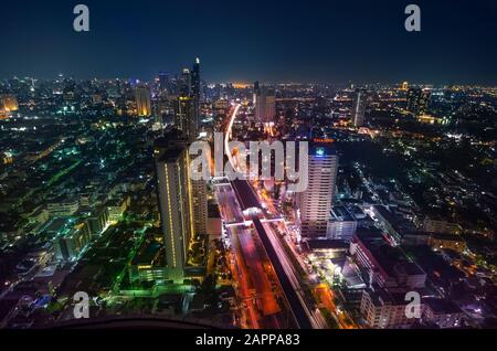 Thailand, BANGKOK - 14. MÄRZ: Luftbilderblick Bangkok. City Background Bangkok, Thailand am 15. März 2014 Stockfoto