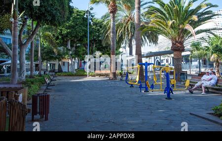 Candelaria, Tenera, Spanien - 27. Dezember 2019, öffentlicher Park in der Stadt Candelaria auf Tenera, Kanareninsel, Spanien, Stockfoto