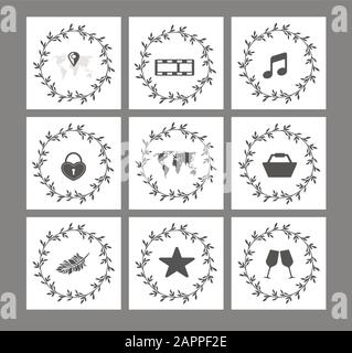 Große Sammlung schöner Vektorvorlagen für soziale Medien Stock Vektor