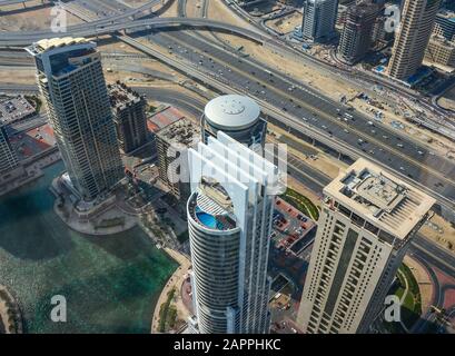 Dubai Luftbild. Draufsicht aus Dubai, VAE Stockfoto