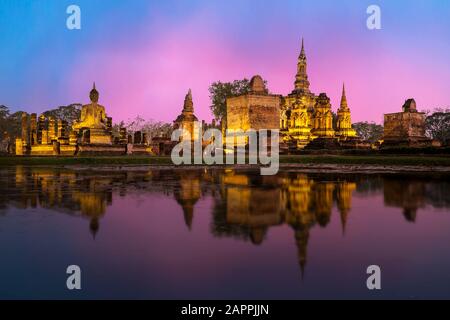 Sukhothai Historical Park, die Altstadt Thailands vor 800 Jahren, nördlich von Thailand Stockfoto