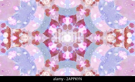 Heller Kaleidoskop-Animationshintergrund, Mandala, Tinte Stockfoto