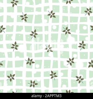 Nahtlose Muster mit Blättern auf blauem Hintergrund. Vector Illustration Stock Vektor