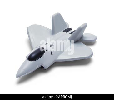 Toy Jet Fighter Isoliert auf weißem Hintergrund. Stockfoto