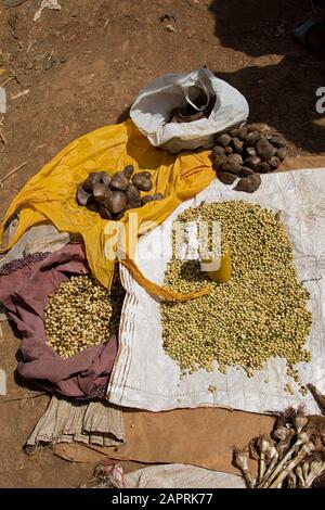 Erbsen auf dem lokalen Markt von Bonga, in der Region Kaffa, Äthiopien