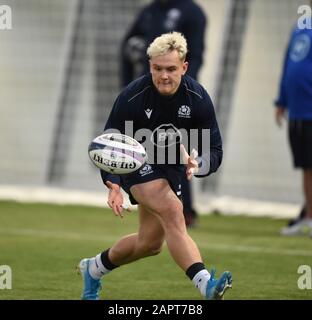 SCHOTTLAND-TEAM HAT MEDIENZUGRIFF (FÜR DEN EINSATZ AM SAMSTAG, 25. JANUAR, 20) .Oriam Sports Performance Center, Riccarton, Edinburgh, Schottland, gesperrt. Großbritannien .20. Januar 20. Schottisches Rugby-Training vor den Guinness Six Nations Matches 2020. Darcy Graham (Edinburgh Credit: Eric mccowat/Alamy Live News Stockfoto