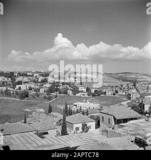 Israel 1948-1949: Jerusalem Blick auf die Stadt Datum: 1948 Ort: Israel, Jerusalem Schlüsselwörter: Panoramas, Städte, Wohnsitze Stockfoto