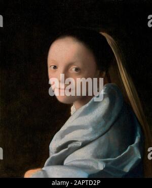 Studie einer Jungen Frau (c.1665-1667) von Johannes Vermeer (1632-1675). Stockfoto