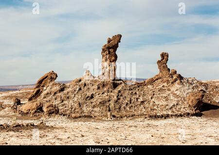 Felsformation Las Tres Marias, Valle de la Luna, Atacama-Wüste. Chile Stockfoto