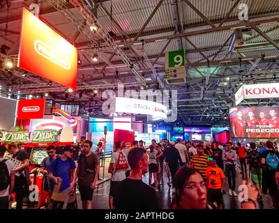 Köln, NORDRHEIN-WESTFALEN, DEUTSCHLAND - 24. AUGUST 2019 In der Gamescom in Halle 9 bei Nintendo, Stadia Konami 2019 Stockfoto