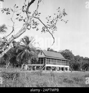 Reisen nach Suriname und die niederländischen Antillen Die Station der Kabelstation Datum: 1947 Ort: Kabelstation, Suriname Schlüsselwörter: Stationen Stockfoto