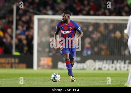 Samuel Umtiti (Barcelona), 19. JANUAR 2020 - Fußball/Fußball: Spiel der spanischen "La Liga Santander" zwischen dem FC Barcelona 1-0 Granada CF im Camp Nou in Barcelona, Spanien. (Foto von Mutsu Kawamori/AFLO) Stockfoto