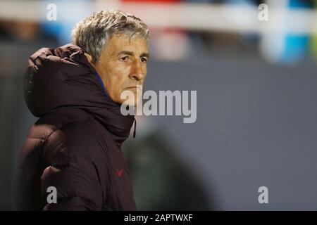 Ibiza, Spanien. Januar 2020. Quique Setien (Barcelona) Fußball/Fußball: Das spanische Spiel "Copa del Rey" zwischen UD Ibiza 1-2 FC Barcelona im Estadio Municipal Kann Auf Ibiza, Spanien, Fehlen. Credit: Mutsu Kawamori/AFLO/Alamy Live News Stockfoto