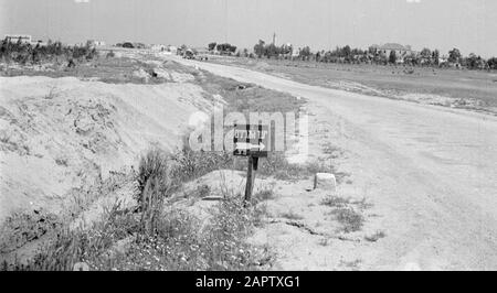 Israel 1948-1949: Negev-Wüste, Checkpoint.; Stockfoto