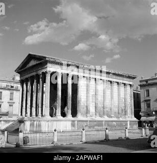 Weingebiete - Nîmes La maison Carrée, ein römischer Tempel, der den Söhnen des Marcus Vipsanius Agrippa gewidmet ist Datum: Undatierter Ort: Frankreich, Nîmes Schlüsselwörter: Architektur, Äußeres, Tempel: Poll, Willem van de Stockfoto